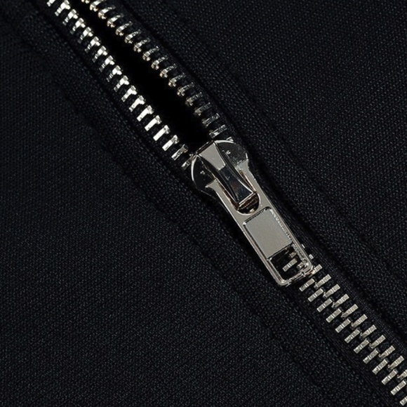 LONG BLACK BANDAGE DRESS LEG SLIT BACKLESS MAXI - Picture 13 of 13